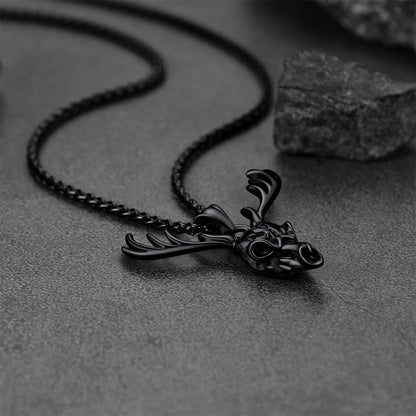 Viking Deer Necklace With Celtic Knot Christmas Gift for