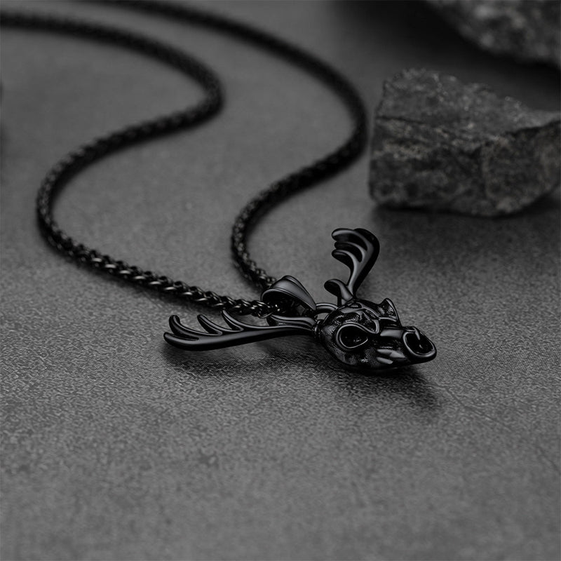 Viking Deer Necklace With Celtic Knot Christmas Gift for