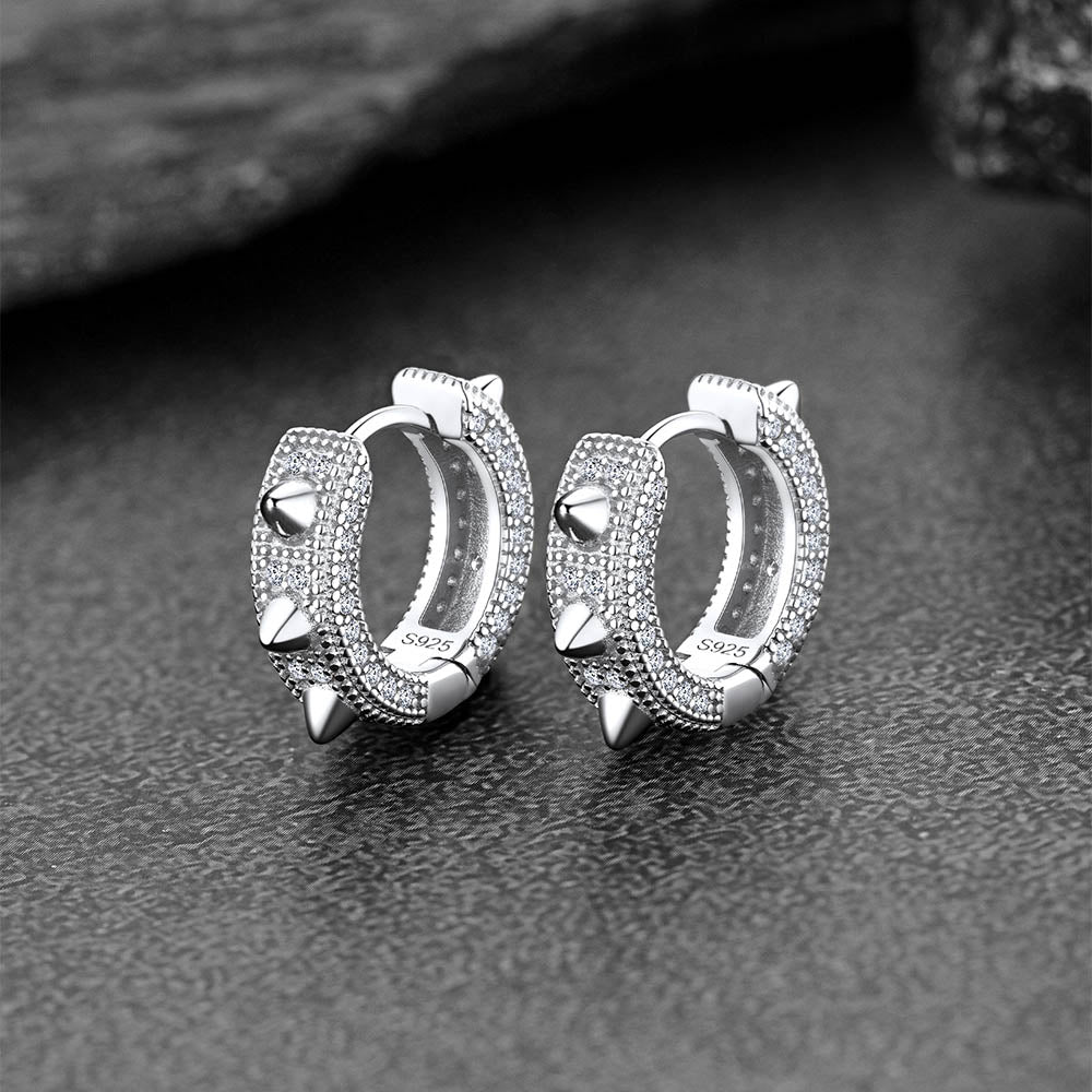 Punk Rivet Huggie Hoop Earrings for