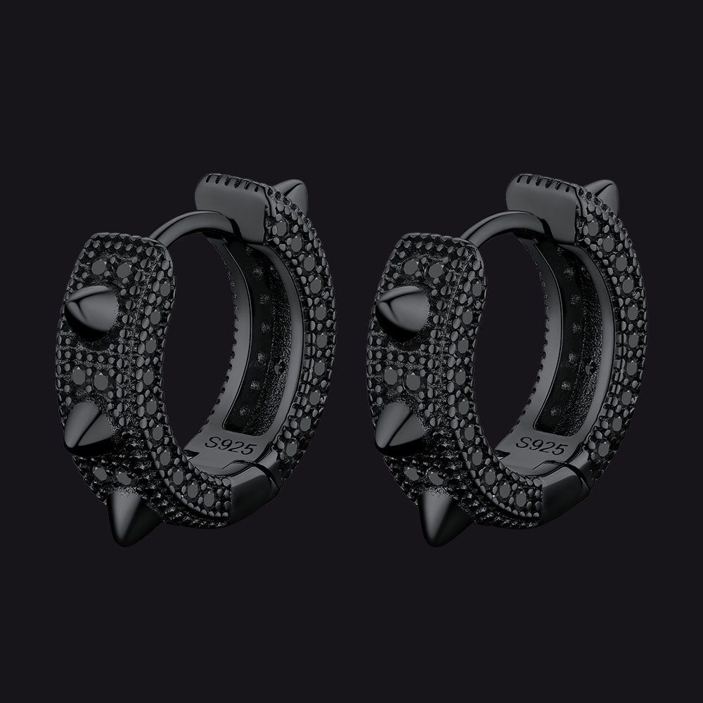 Punk Rivet Huggie Hoop Earrings for