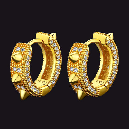 Punk Rivet Huggie Hoop Earrings for