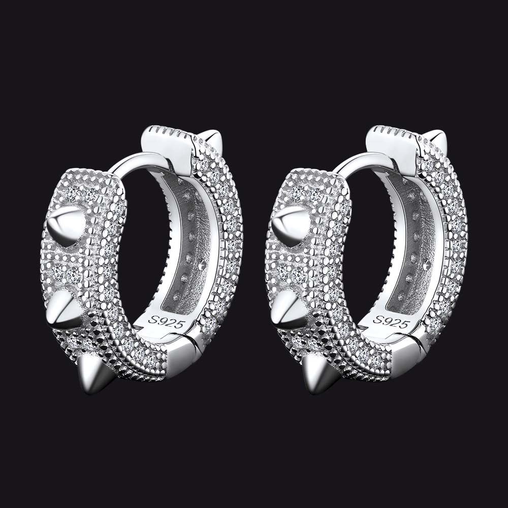 Punk Rivet Huggie Hoop Earrings for