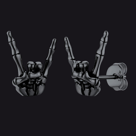 Skeleton Hand Stud Earrings for – 925 Sterling Silver Gothic Earrings