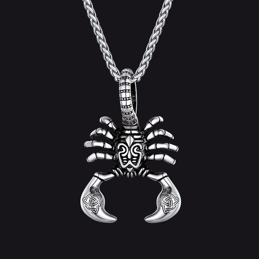 Celtic Knot Scorpion Pendant Necklace for