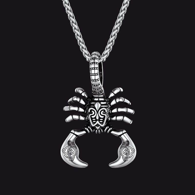 Celtic Knot Scorpion Pendant Necklace for