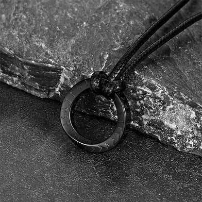 Viking Mobius Circle Leather Necklace Adjustable Leather Chain for