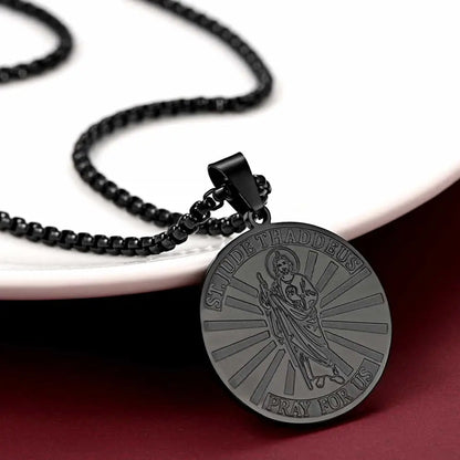 Religious Saint Jude Medal Necklace for