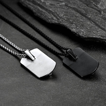 See No Evil, Hear No Evil, Speak No Evil Skulls Dog Tag Necklace for