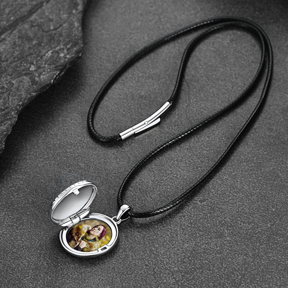 Custom Viking Wolf Locket Necklace With Picture Inside