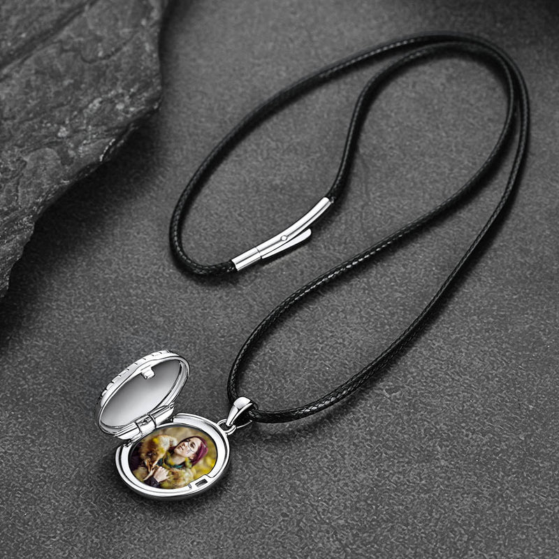 Custom Viking Wolf Locket Necklace With Picture Inside