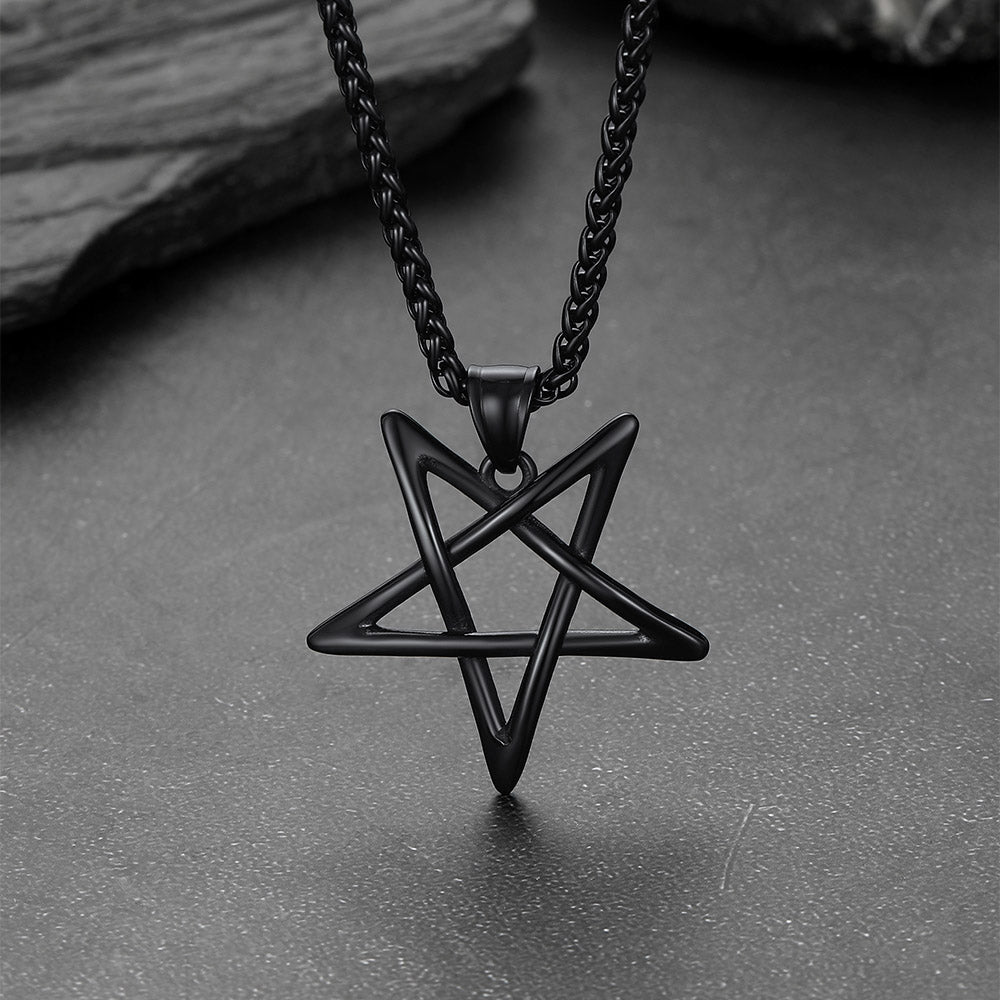 Solomon Satanic Inverted Pentagram Pendant Necklace