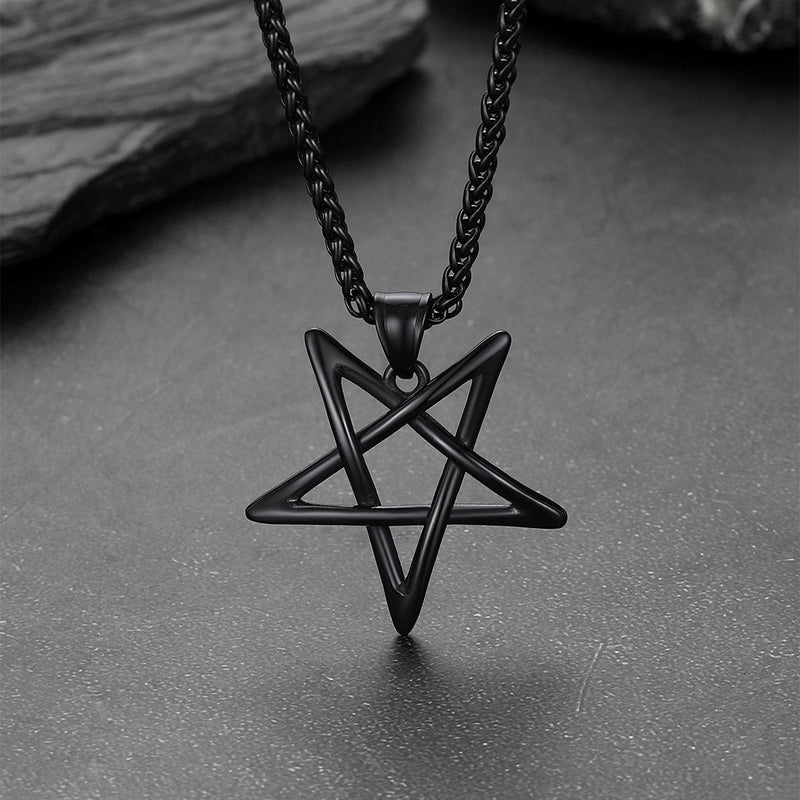 Solomon Satanic Inverted Pentagram Pendant Necklace