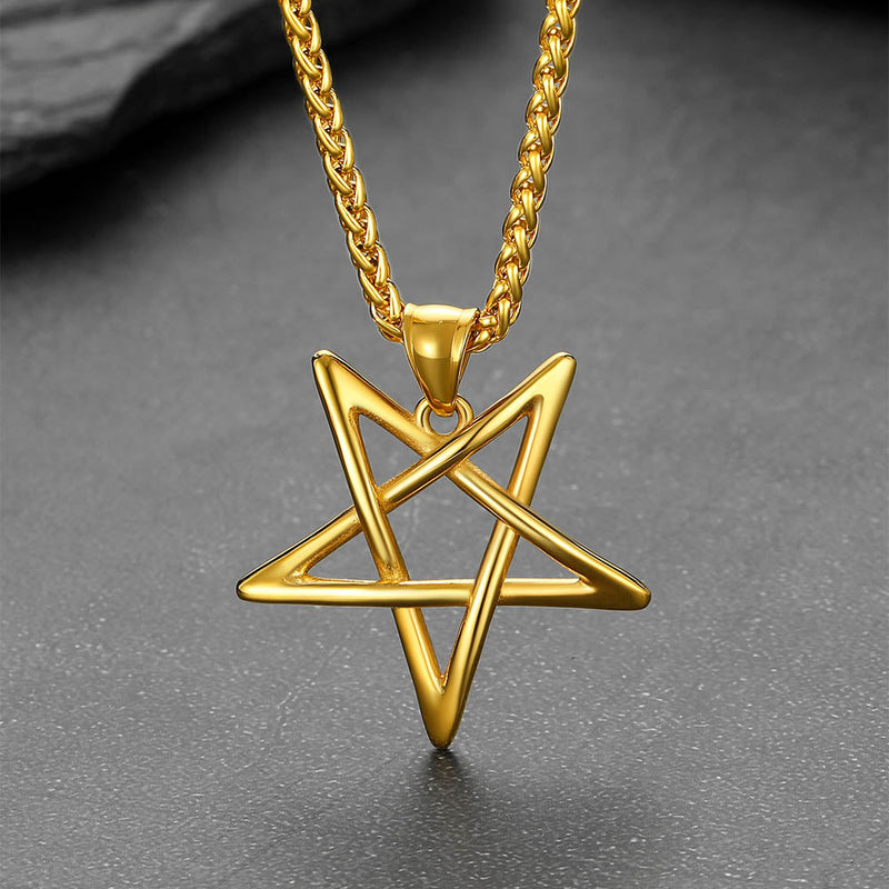 Solomon Satanic Inverted Pentagram Pendant Necklace