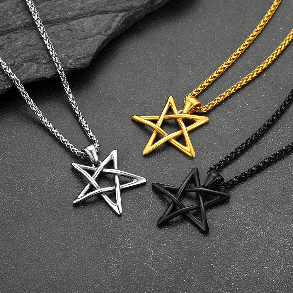 Solomon Satanic Inverted Pentagram Pendant Necklace