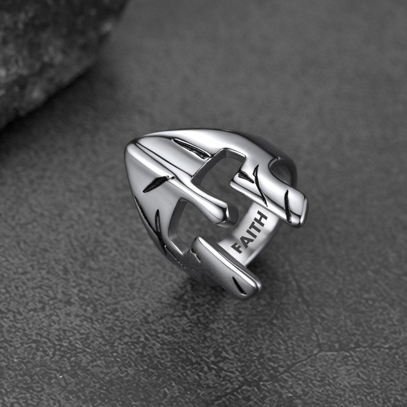 Spartan Warrior Mask Helmet Ring for