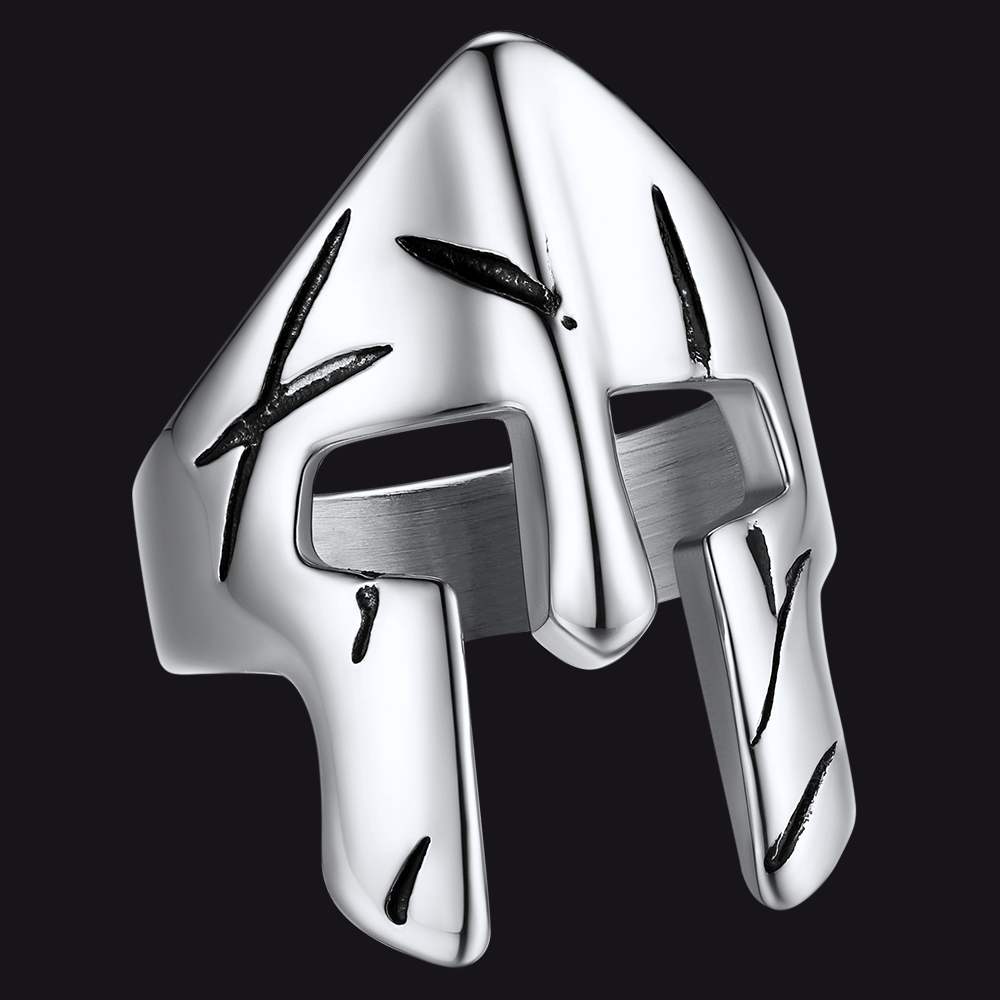 Spartan Warrior Mask Helmet Ring for