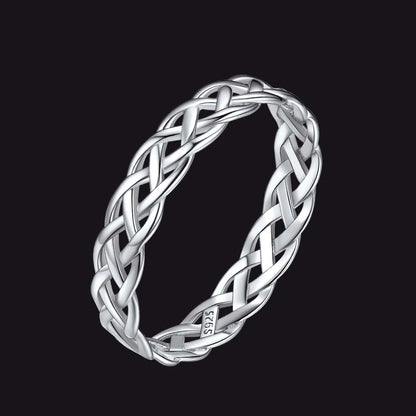 Sterling Silver Celtic Knot Wedding Band Ring for