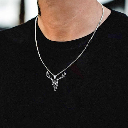 Viking Deer Necklace With Celtic Knot Christmas Gift for
