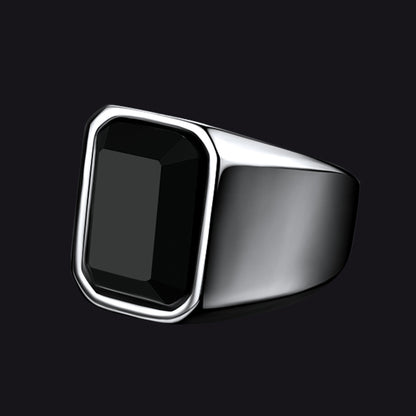 Black Onyx Stone Ring Signet Ring for Size 07-12