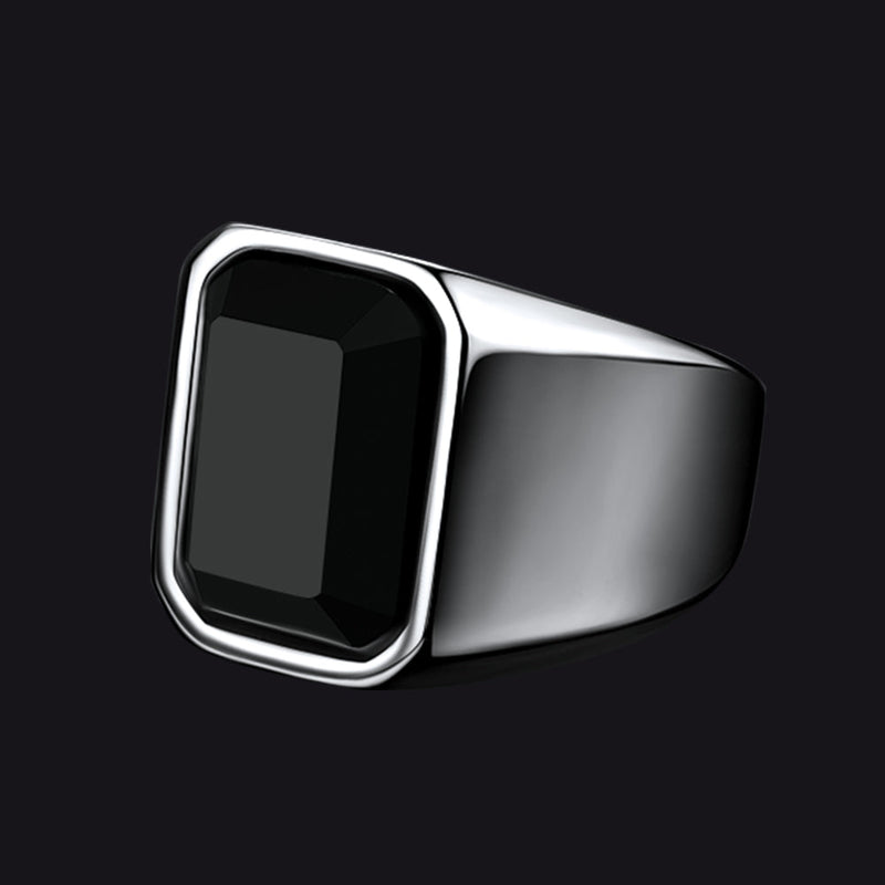 Black Onyx Stone Ring Signet Ring for Size 07-12