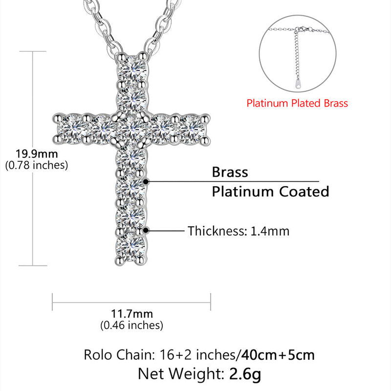 Faith Dainty Cross Pendant Necklace With Cz Gift for Mom Gift