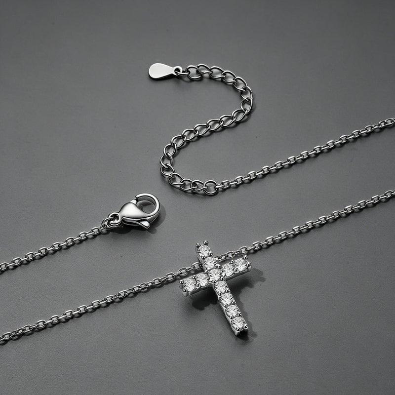 Faith Dainty Cross Pendant Necklace With Cz Gift for Mom Gift