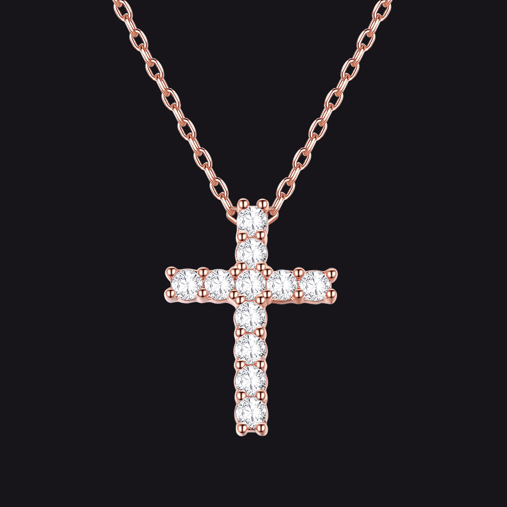 Faith Dainty Cross Pendant Necklace With Cz Gift for Mom Gift