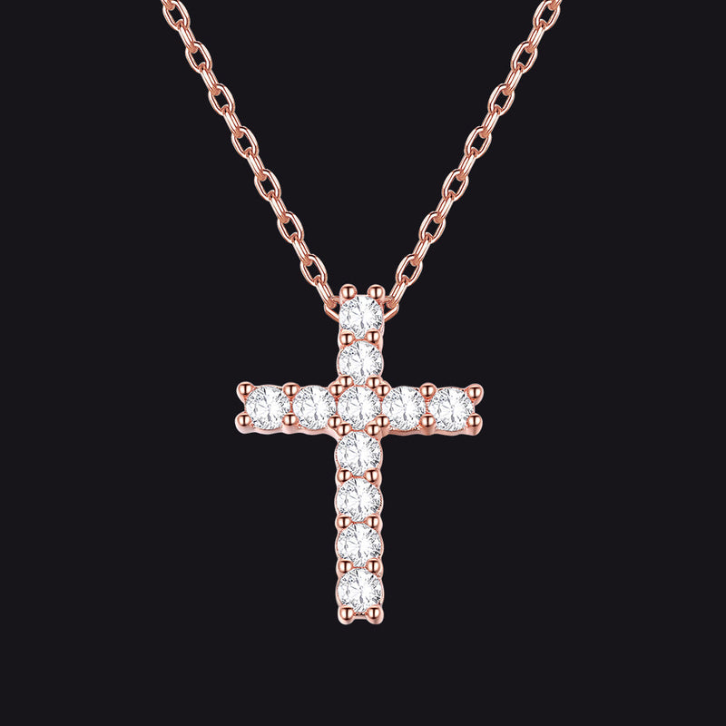 Faith Dainty Cross Pendant Necklace With Cz Gift for Mom Gift