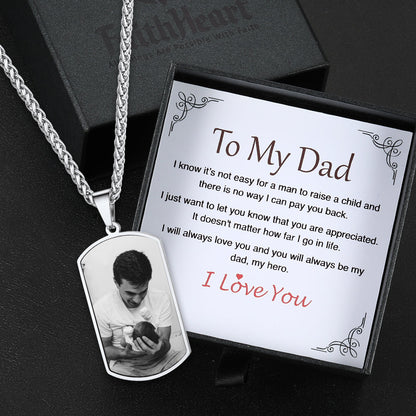 Customized Picture Dog Tag Necklace With Calendar Memorial Gift for