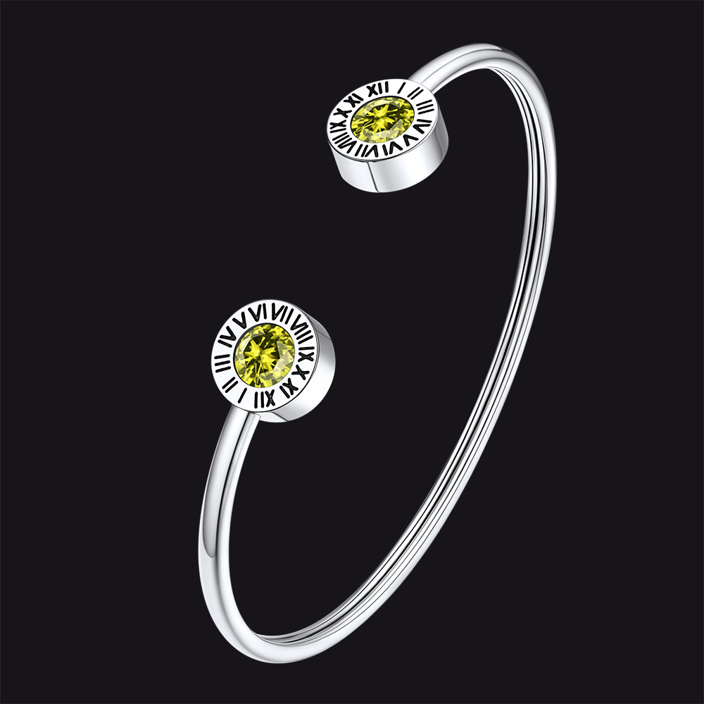 Roman Numerals Birthstone Bracelets for