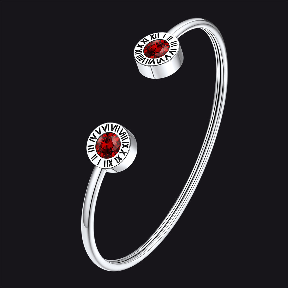 Roman Numerals Birthstone Bracelets for