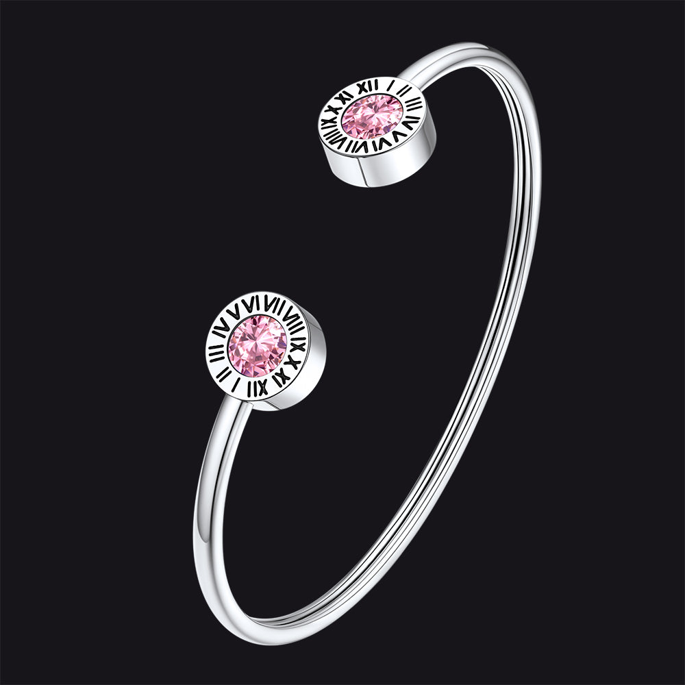 Roman Numerals Birthstone Bracelets for