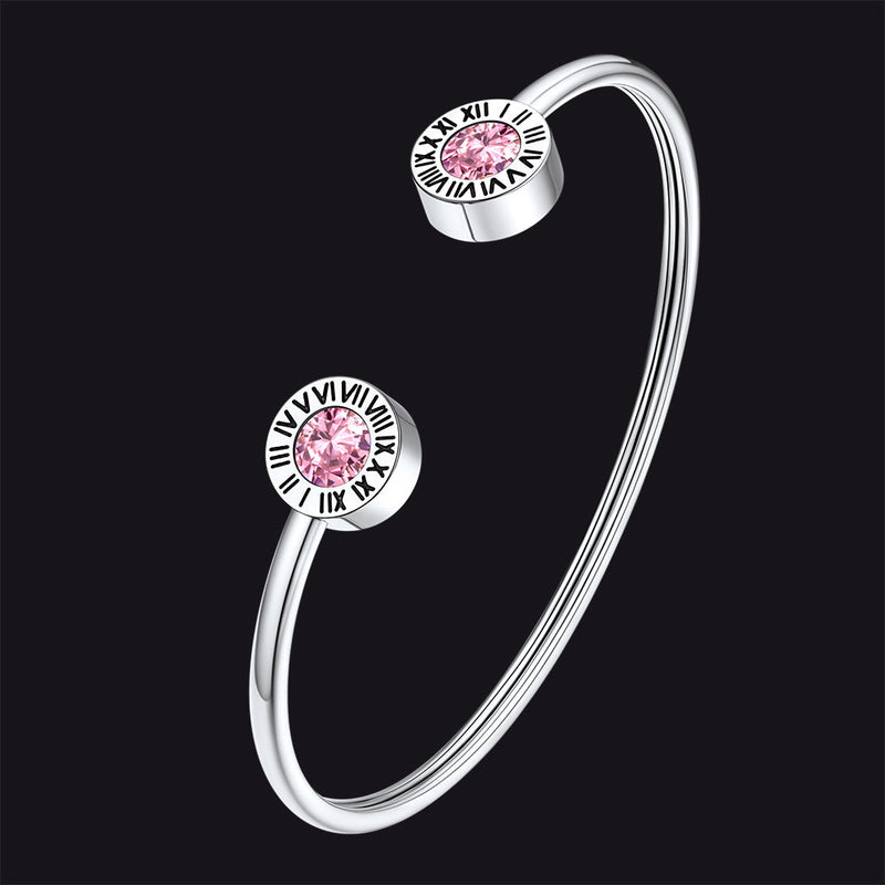 Roman Numerals Birthstone Bracelets for