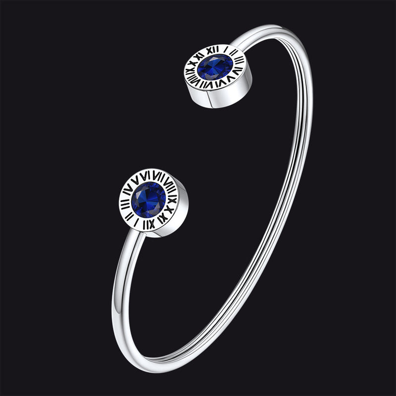 Roman Numerals Birthstone Bracelets for