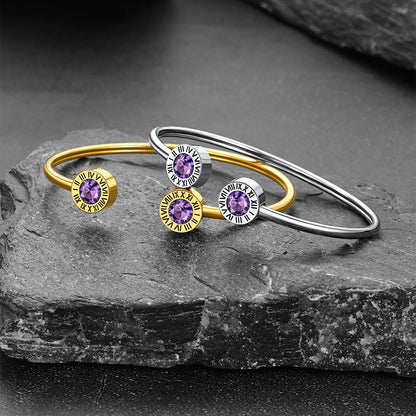 Roman Numerals Birthstone Bracelets for