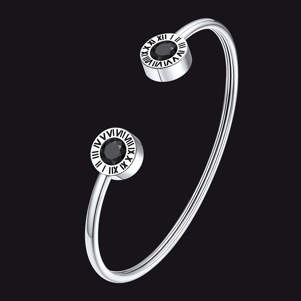 Roman Numerals Birthstone Bracelets for