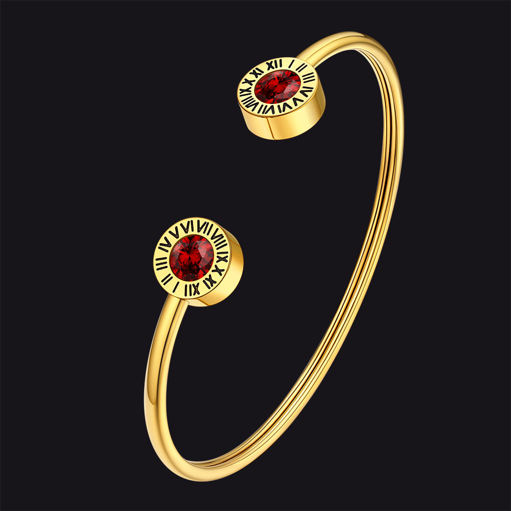 Roman Numerals Birthstone Bracelets for
