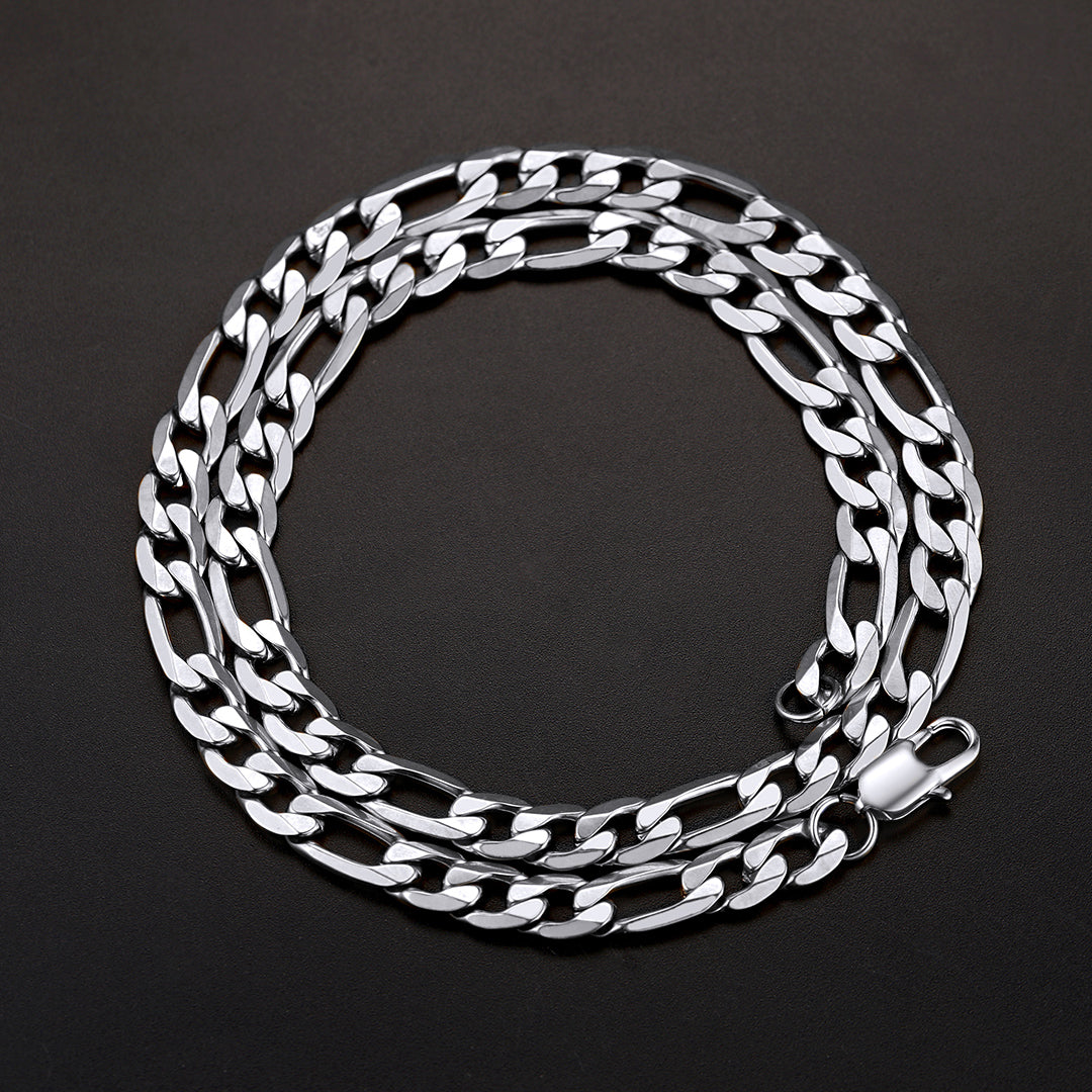 Figaro Link Chain Cuban Necklace for , 4/6/9/13 Mm Width