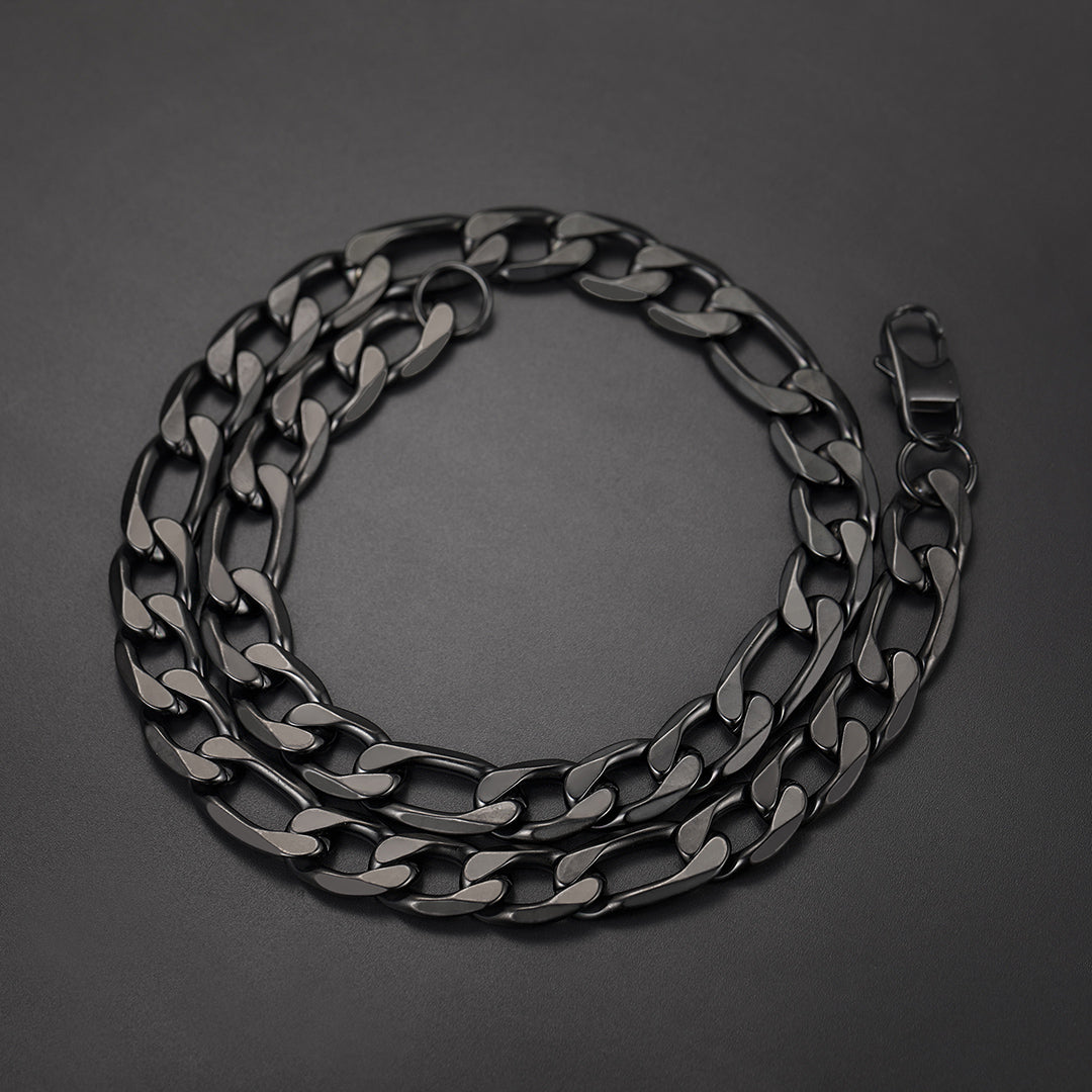 Figaro Link Chain Cuban Necklace for , 4/6/9/13 Mm Width