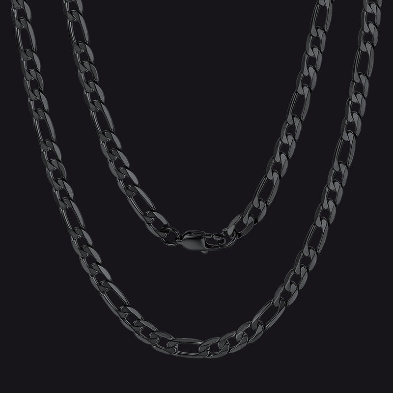 Figaro Link Chain Cuban Necklace for , 4/6/9/13 Mm Width