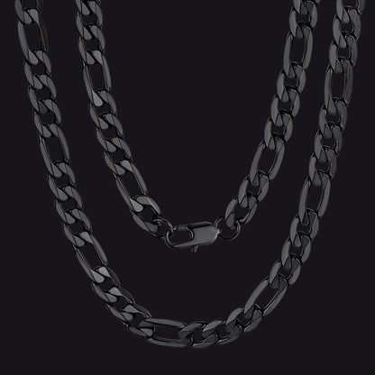 Figaro Link Chain Cuban Necklace for , 4/6/9/13 Mm Width