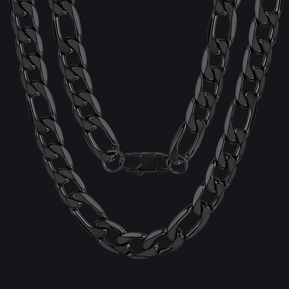 Figaro Link Chain Cuban Necklace for , 4/6/9/13 Mm Width