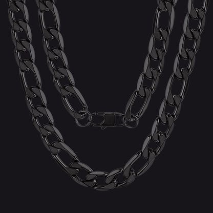 Figaro Link Chain Cuban Necklace for , 4/6/9/13 Mm Width