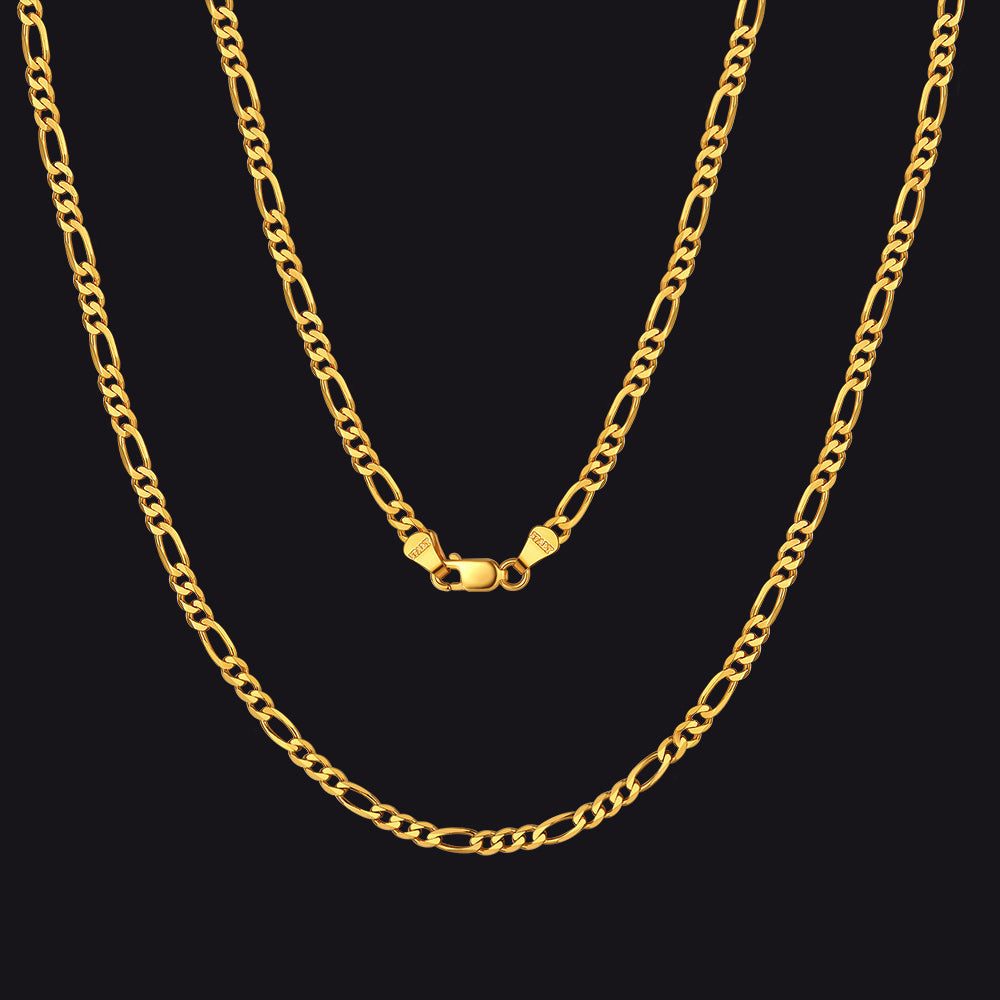 Figaro Link Chain Necklace in Sterling Silver