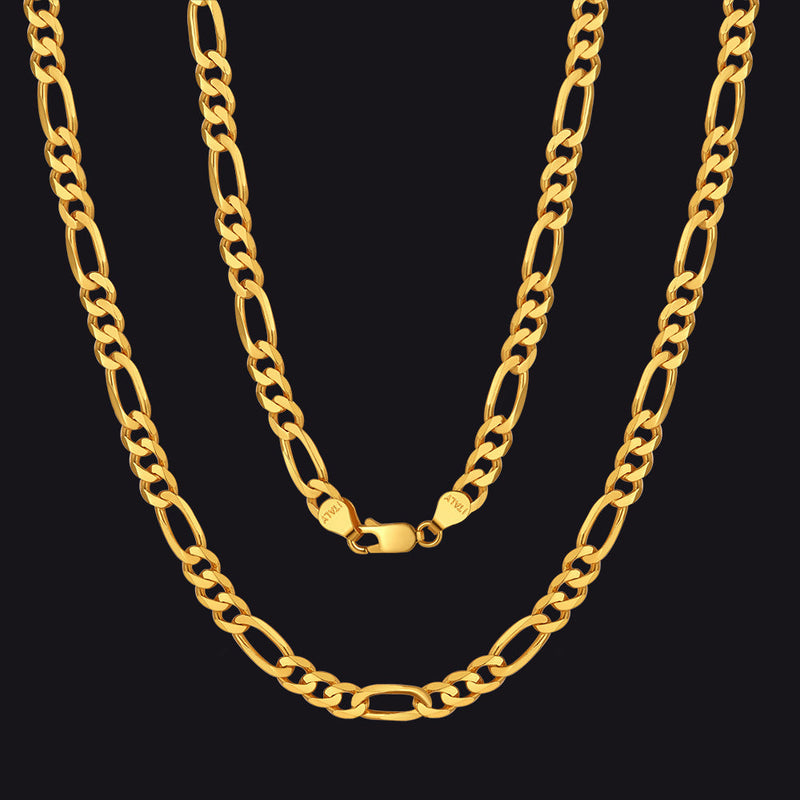 Figaro Link Chain Necklace in Sterling Silver