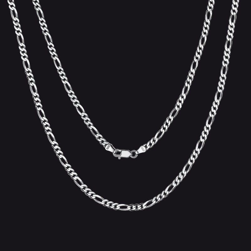 Figaro Link Chain Necklace in Sterling Silver