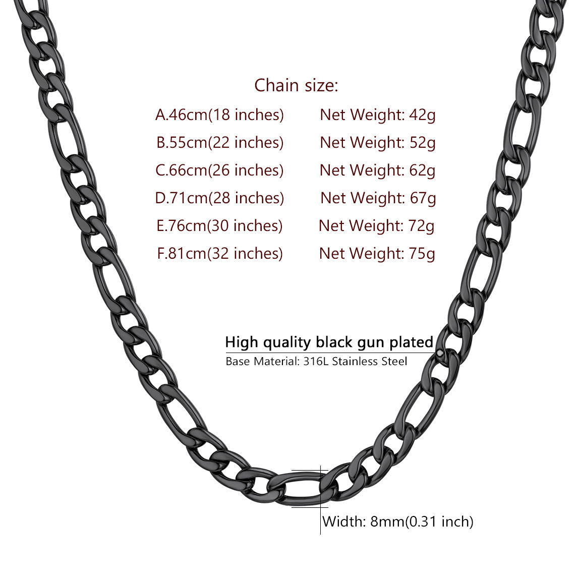 Figaro Link Chain Necklace for