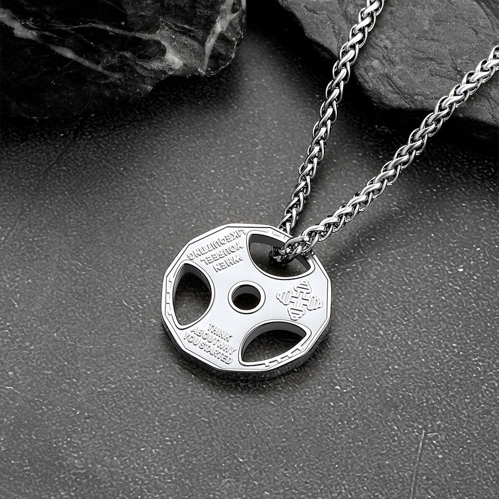 Fitness Weight Plate Necklace Gym Gift for