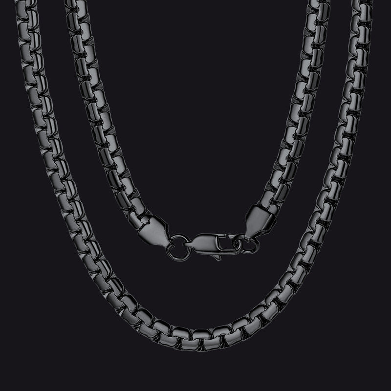 Flat Box Link Chain Stainless Steel Necklace for