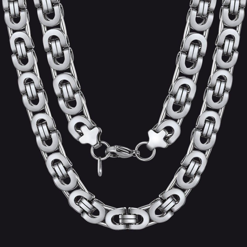 Byzantine Link Chain Stainlss Steel Necklace for